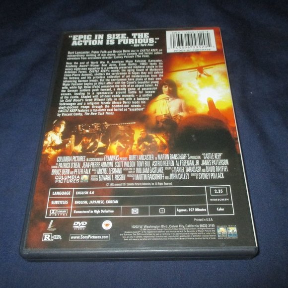 Castle Keep (DVD, 2004, Canadian) Burt Lancaster Peter Falk - Picture 3 of 3